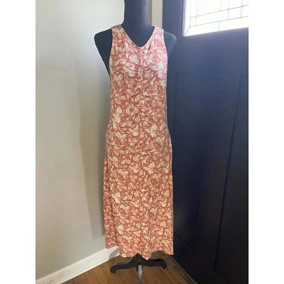 SOFT JOIE FLORAL SIZE M TANK SLEEVELESS SLIM FIT MIDI DRESS NWT - Picture 2 of 8